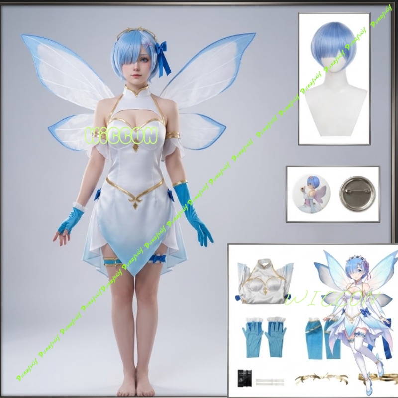 Anime Cosplay Rem - Zestaw cosplayowy Re Zero Rem Flower