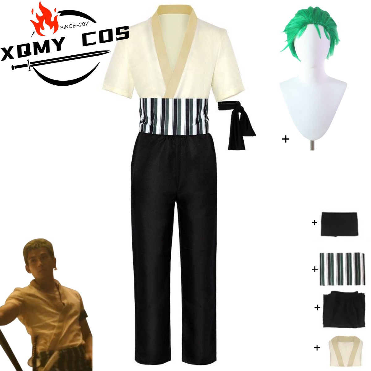 Anime Marin Cosplay - XqNew Anime Film Roronoa Zoro Strój